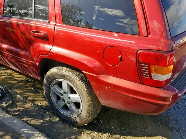 1J4GX58J44C351058 - 2004 JEEP GRAND CHER RED photo 9