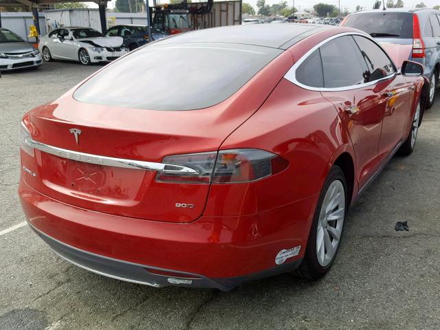 5YJSA1E28GF136958 - 2016 TESLA MODEL S RED photo 4