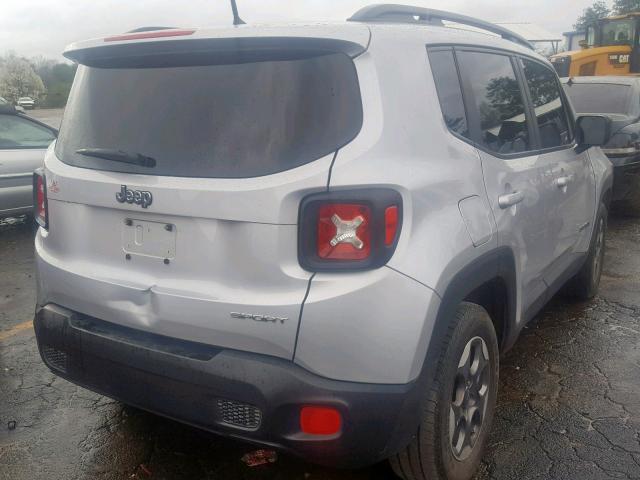 ZACCJAAT3GPE00938 - 2016 JEEP RENEGADE S ვერცხლისფერი ფოტო 4