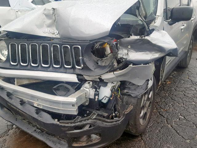 ZACCJAAT3GPE00938 - 2016 JEEP RENEGADE S ვერცხლისფერი ფოტო 9
