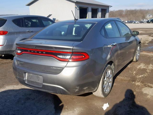 1C3CDFCA2DD714370 - 2013 DODGE DART LIMIT GRAY photo 4