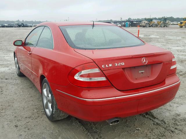 WDBTJ65J95F152876 - 2005 MERCEDES-BENZ CLK 320C RED photo 3