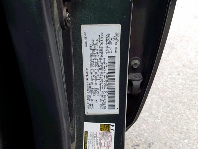 JTLKT334940139862 - 2004 TOYOTA SCION XB CHARCOAL photo 10