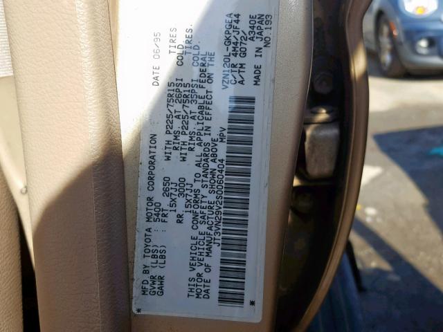 JT3VN29V2S0060404 - 1995 TOYOTA 4RUNNER VN TAN photo 10