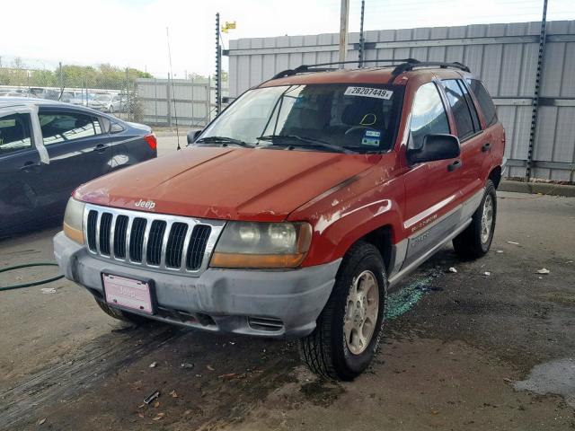 1J4G248S0YC313804 - 2000 JEEP GRAND CHER RED photo 2