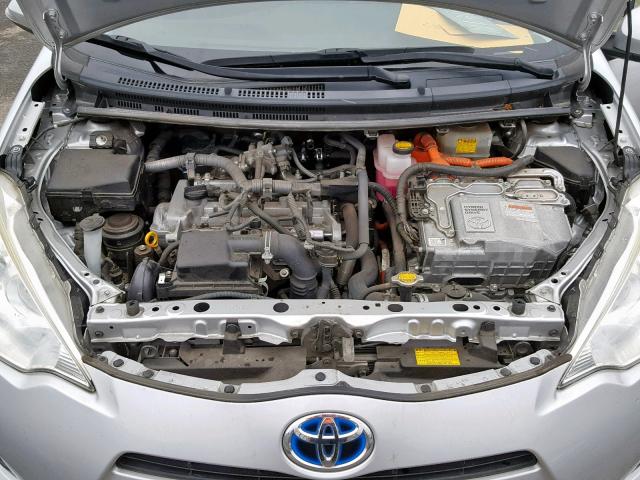 JTDKDTB3XC1010135 - 2012 TOYOTA PRIUS C SILVER photo 7