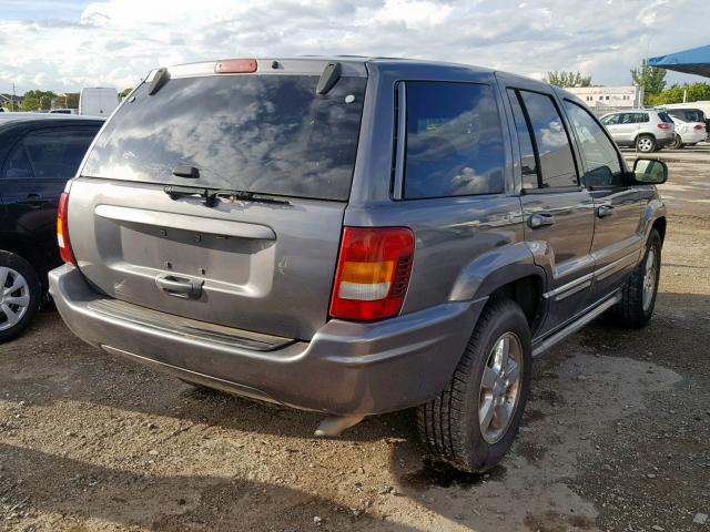 1J8GX68J54C344432 - 2004 JEEP GRAND CHER GRAY photo 4