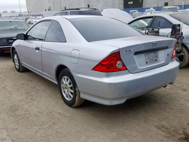 1HGEM22795L036650 - 2005 HONDA CIVIC HX SILVER photo 3