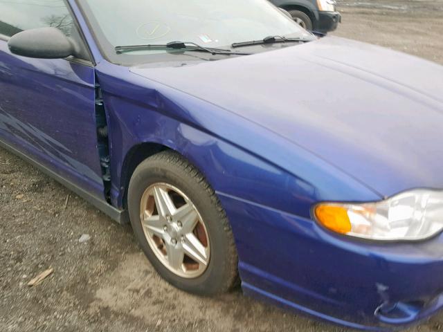 2G1WW12E459170357 - 2005 CHEVROLET MONTE CARL BLUE photo 9