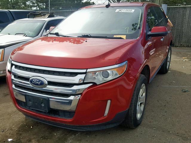 2FMDK4JC9BBB41223 - 2011 FORD EDGE SEL RED photo 2