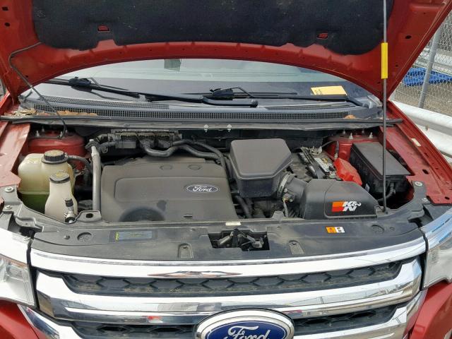 2FMDK4JC9BBB41223 - 2011 FORD EDGE SEL RED photo 7