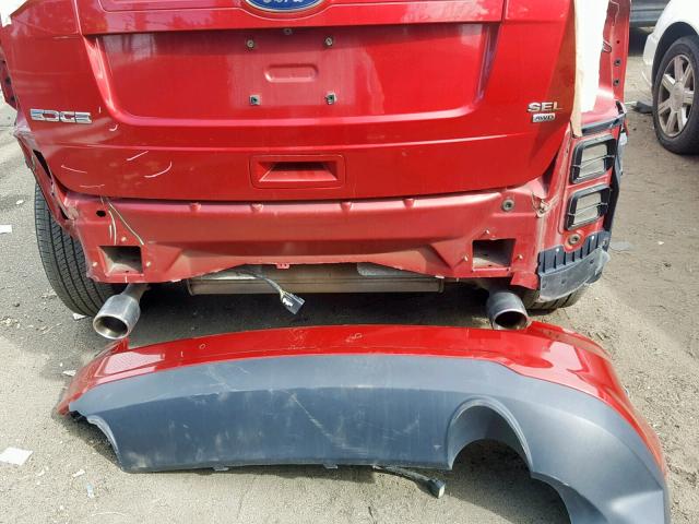 2FMDK4JC9BBB41223 - 2011 FORD EDGE SEL RED photo 9