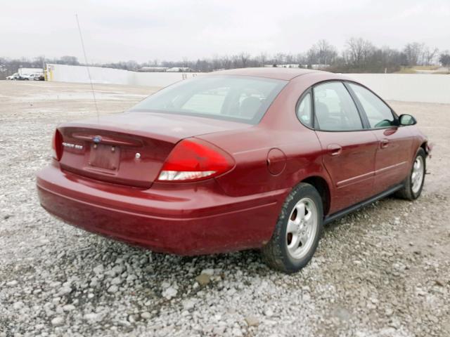 1FAFP55244G198341 - 2004 FORD TAURUS SES RED photo 4