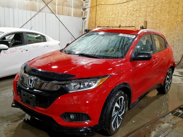 3CZRU6H18KG700918 - 2019 HONDA HR-V SPORT RED photo 2