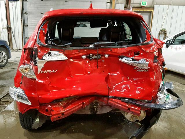 3CZRU6H18KG700918 - 2019 HONDA HR-V SPORT RED photo 9