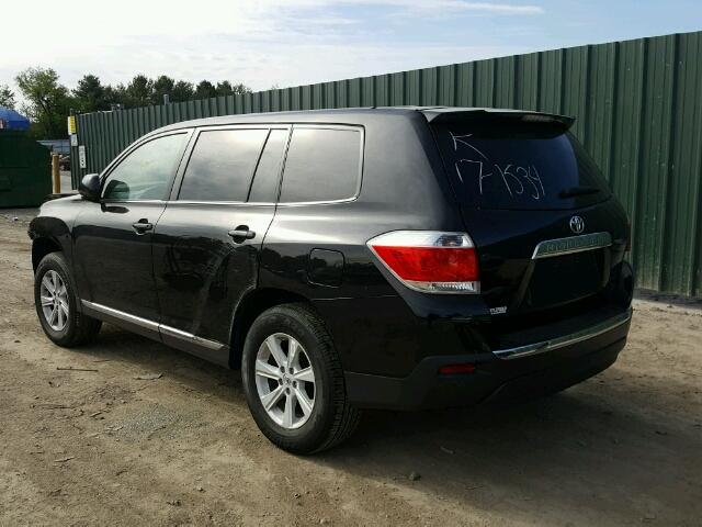 5TDZA3EH6DS039747 - 2013 TOYOTA HIGHLANDER BLACK photo 3