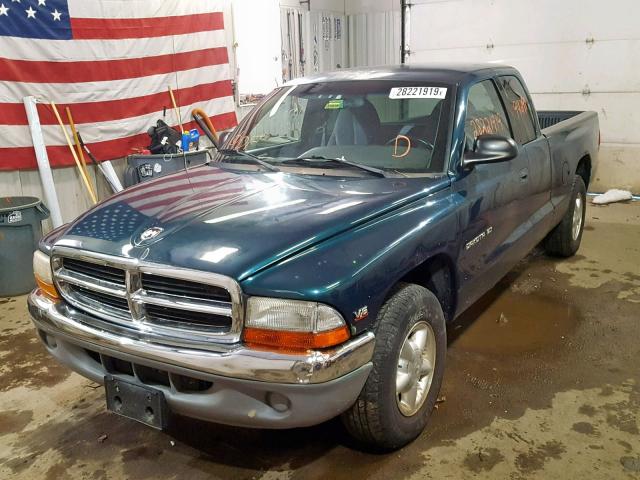 1B7GL23X6VS295580 - 1997 DODGE DAKOTA GREEN photo 2