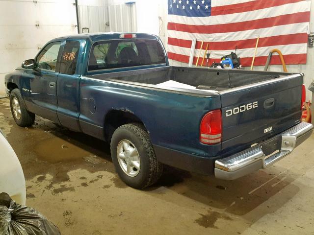 1B7GL23X6VS295580 - 1997 DODGE DAKOTA GREEN photo 3