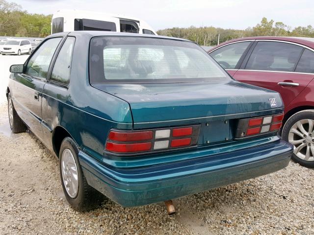 1B3AP24DXRN216996 - 1994 DODGE SHADOW GREEN photo 3