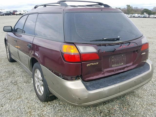 4S3BH675XY7633260 - 2000 SUBARU LEGACY OUT MAROON photo 3