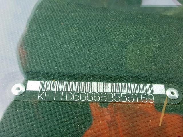 KL1TD66666B556169 - 2006 CHEVROLET AVEO BASE შავი ფოტო 10