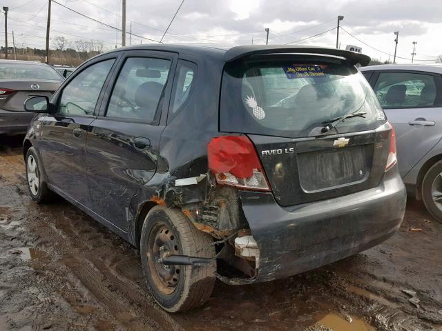 KL1TD66666B556169 - 2006 CHEVROLET AVEO BASE შავი ფოტო 3
