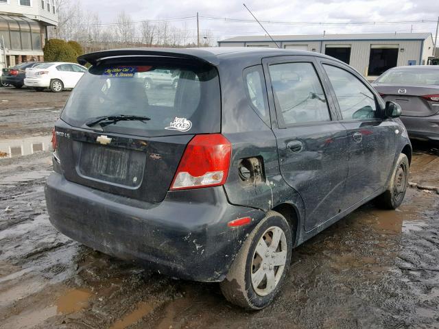 KL1TD66666B556169 - 2006 CHEVROLET AVEO BASE შავი ფოტო 4