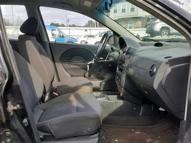 KL1TD66666B556169 - 2006 CHEVROLET AVEO BASE შავი ფოტო 5
