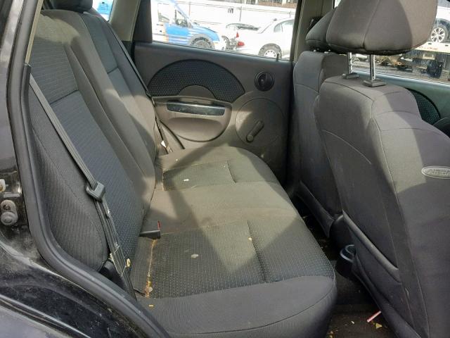 KL1TD66666B556169 - 2006 CHEVROLET AVEO BASE შავი ფოტო 6