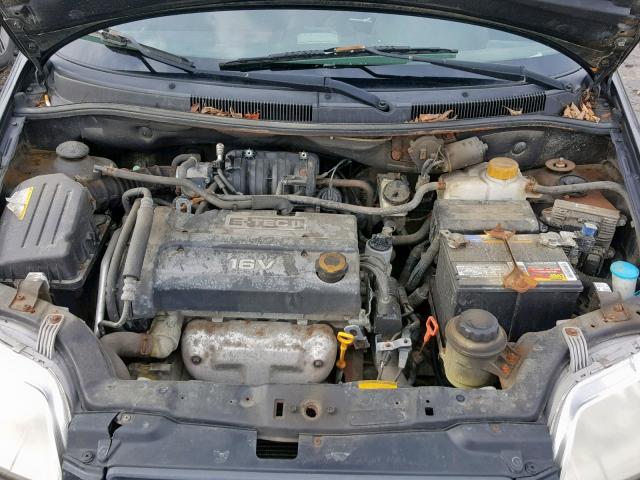 KL1TD66666B556169 - 2006 CHEVROLET AVEO BASE შავი ფოტო 7