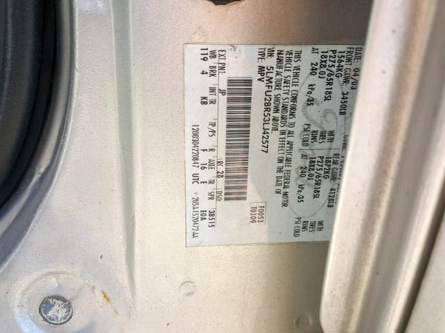 5LMFU28R53LJ42577 - 2003 LINCOLN NAVIGATOR SILVER photo 10