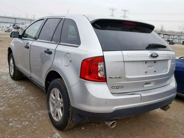 2FMDK3GC7CBA10410 - 2012 FORD EDGE SE SILVER photo 3