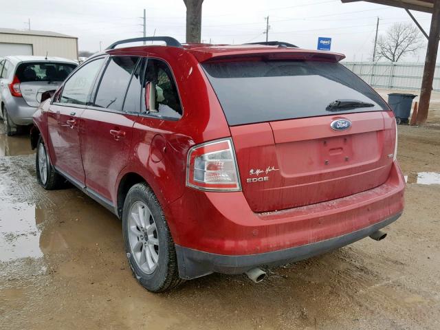 2FMDK38C77BB37601 - 2007 FORD EDGE SEL RED photo 3