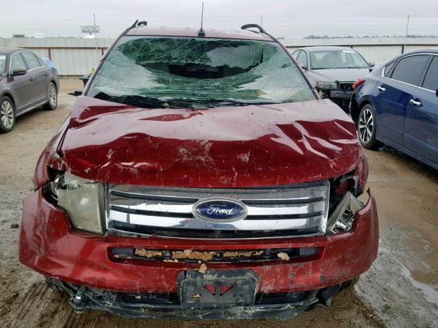 2FMDK38C77BB37601 - 2007 FORD EDGE SEL RED photo 9