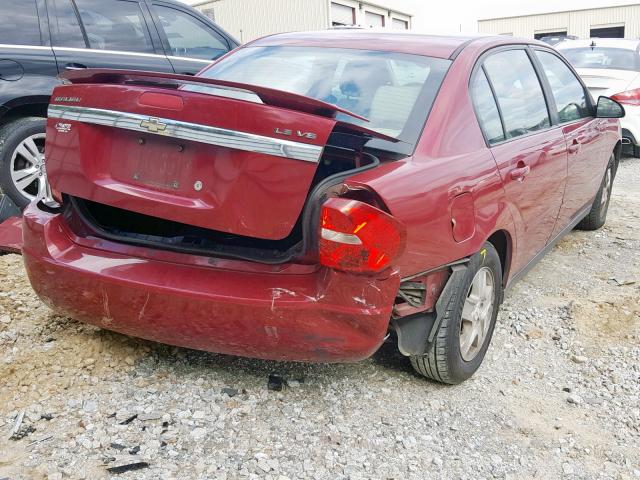 1G1ZT52855F260499 - 2005 CHEVROLET MALIBU LS RED photo 4