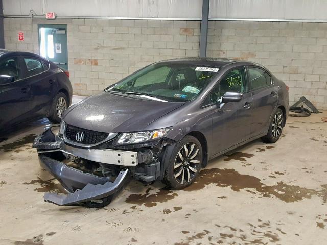 19XFB2F97EE247746 - 2014 HONDA CIVIC EXL GRAY photo 2