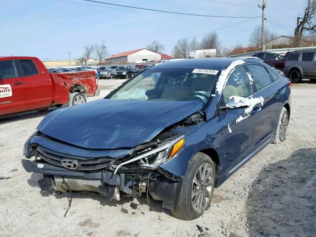 5NPE34AF7FH065432 - 2015 HYUNDAI SONATA SPO BLUE photo 2