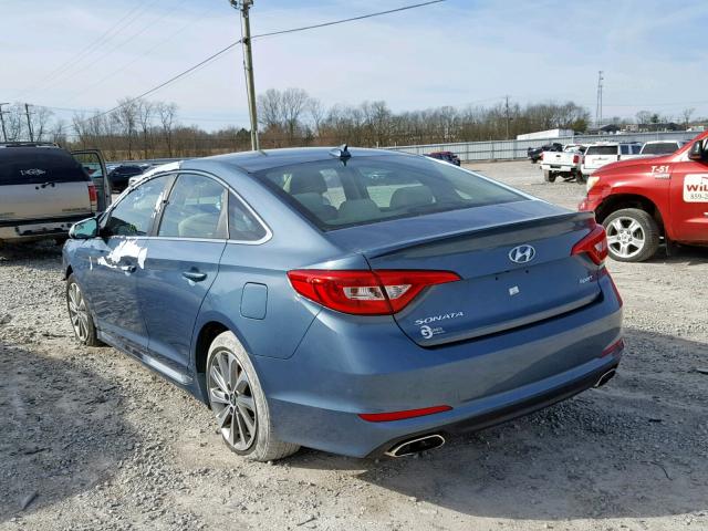 5NPE34AF7FH065432 - 2015 HYUNDAI SONATA SPO BLUE photo 3