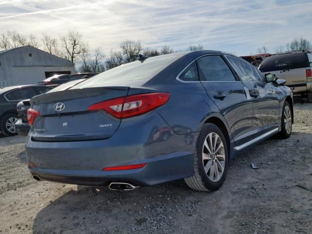 5NPE34AF7FH065432 - 2015 HYUNDAI SONATA SPO BLUE photo 4