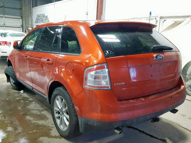 2FMDK48C97BB29442 - 2007 FORD EDGE SEL ORANGE photo 3