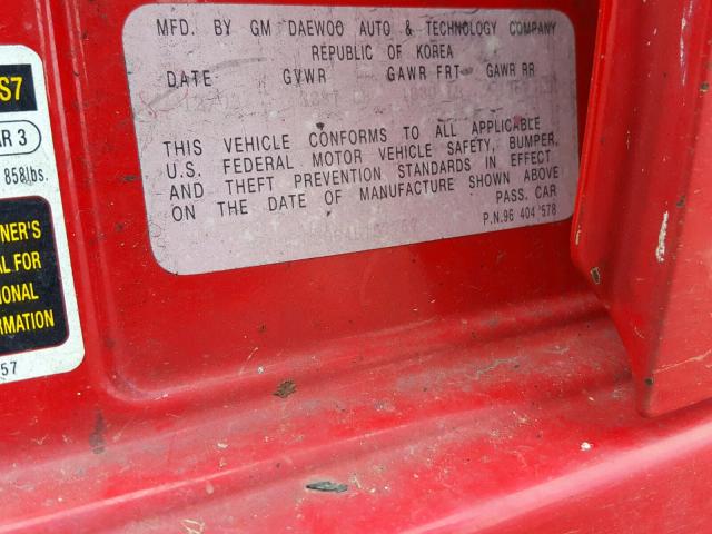 KL1TJ62664B157757 - 2004 CHEVROLET AVEO LS RED photo 10