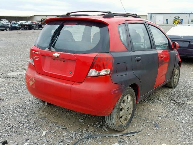 KL1TJ62664B157757 - 2004 CHEVROLET AVEO LS RED photo 4