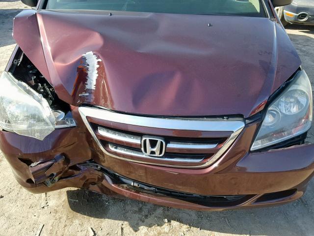 5FNRL38257B046845 - 2007 HONDA ODYSSEY LX MAROON photo 7