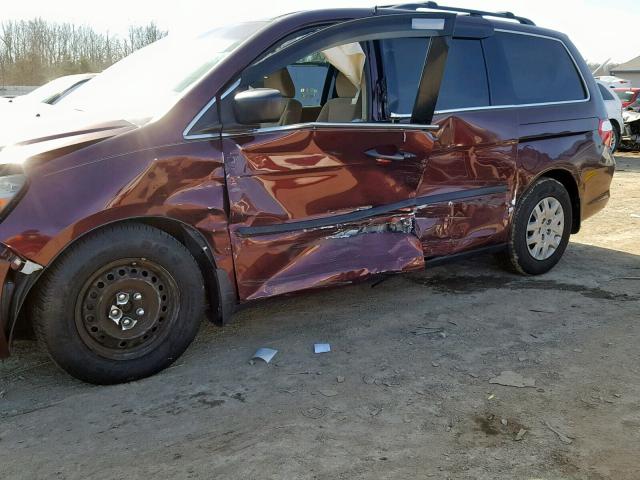 5FNRL38257B046845 - 2007 HONDA ODYSSEY LX MAROON photo 9