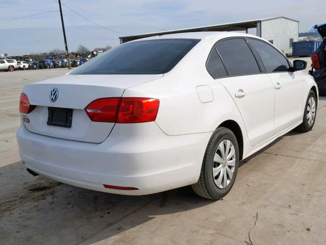 3VW2K7AJXCM364881 - 2012 VOLKSWAGEN JETTA BASE WHITE photo 4