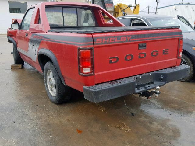 1B7FL96Y6KS117379 - 1989 DODGE DAKOTA SHE RED photo 3