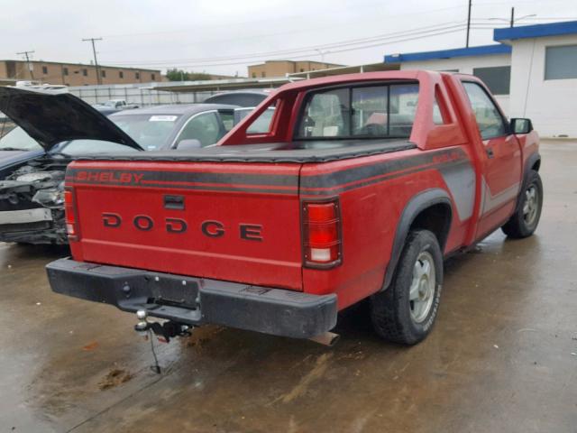 1B7FL96Y6KS117379 - 1989 DODGE DAKOTA SHE RED photo 4