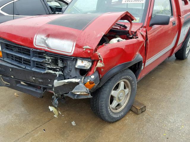 1B7FL96Y6KS117379 - 1989 DODGE DAKOTA SHE RED photo 9