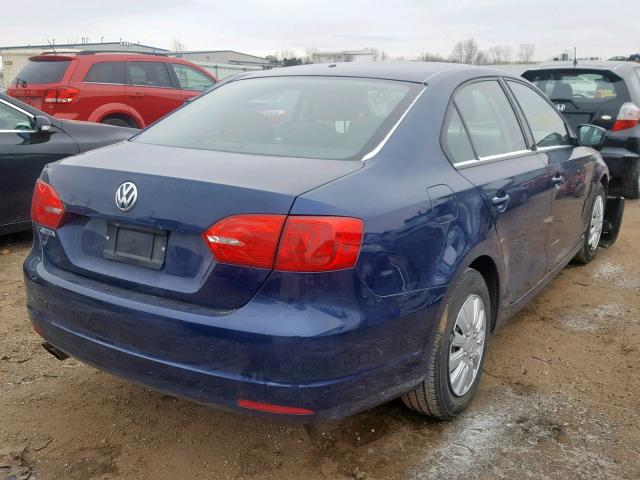 3VW2K7AJ1BM040605 - 2011 VOLKSWAGEN JETTA BASE BLUE photo 4