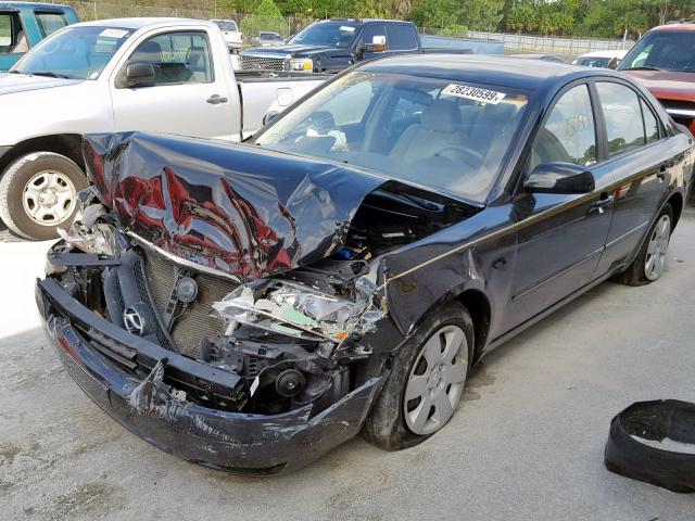 5NPET46C36H085014 - 2006 HYUNDAI SONATA GL BLACK photo 2